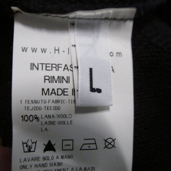 HIGH Womens S Navy Blue Wool Turtleneck Short Sweater Long Sleeve Lightweight - Picture 13 of 16